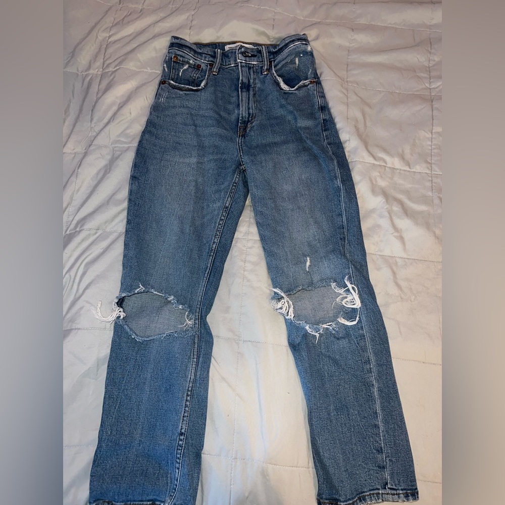 Abercrombie and Fitch Ankle Straight Ultra High-rise jeans
